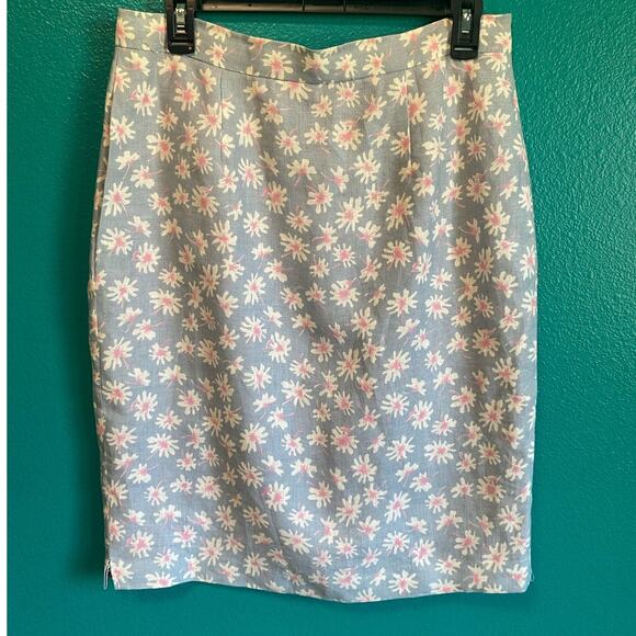 Harrison Simon Couture 100% Linen Floral Skirt Suit Set Women's 4 - Picture 4 of 10